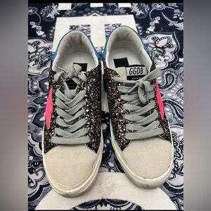❤️Golden Goose Authentic  women Glitter Sneakers - Pink and blue Gray